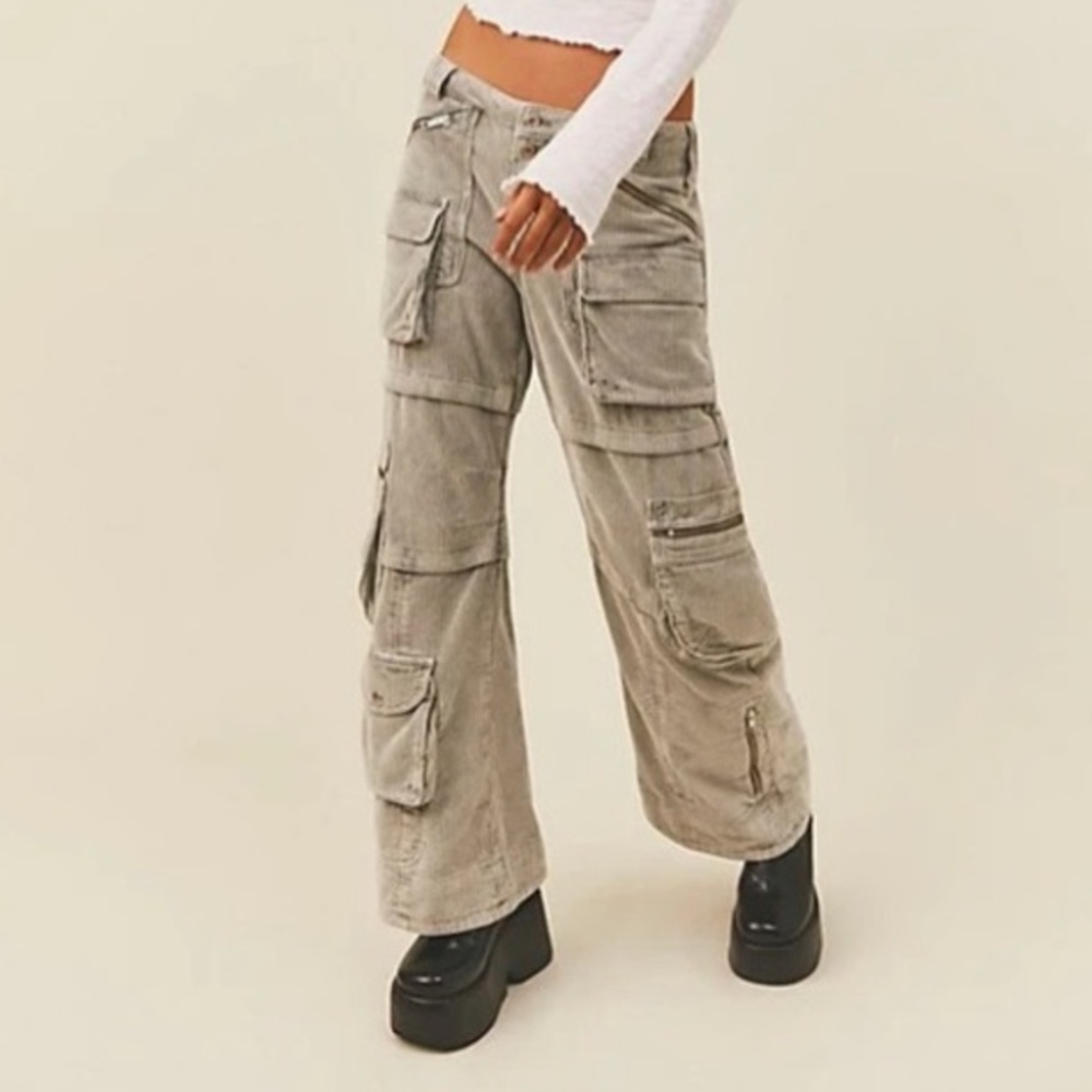 Free People Last Time Stacked Cargo Cord Pants